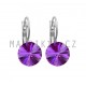 Náušnice M&M Swarovski Rivoli - amethyst