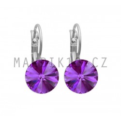 Náušnice M&M Swarovski Rivoli - amethyst