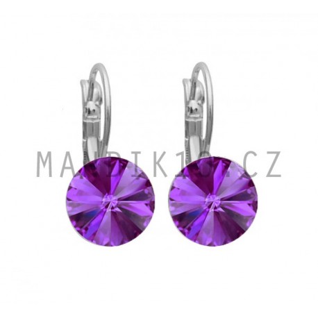 Náušnice M&M Swarovski Rivoli - amethyst