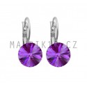 Náušnice M&M Swarovski Rivoli - amethyst